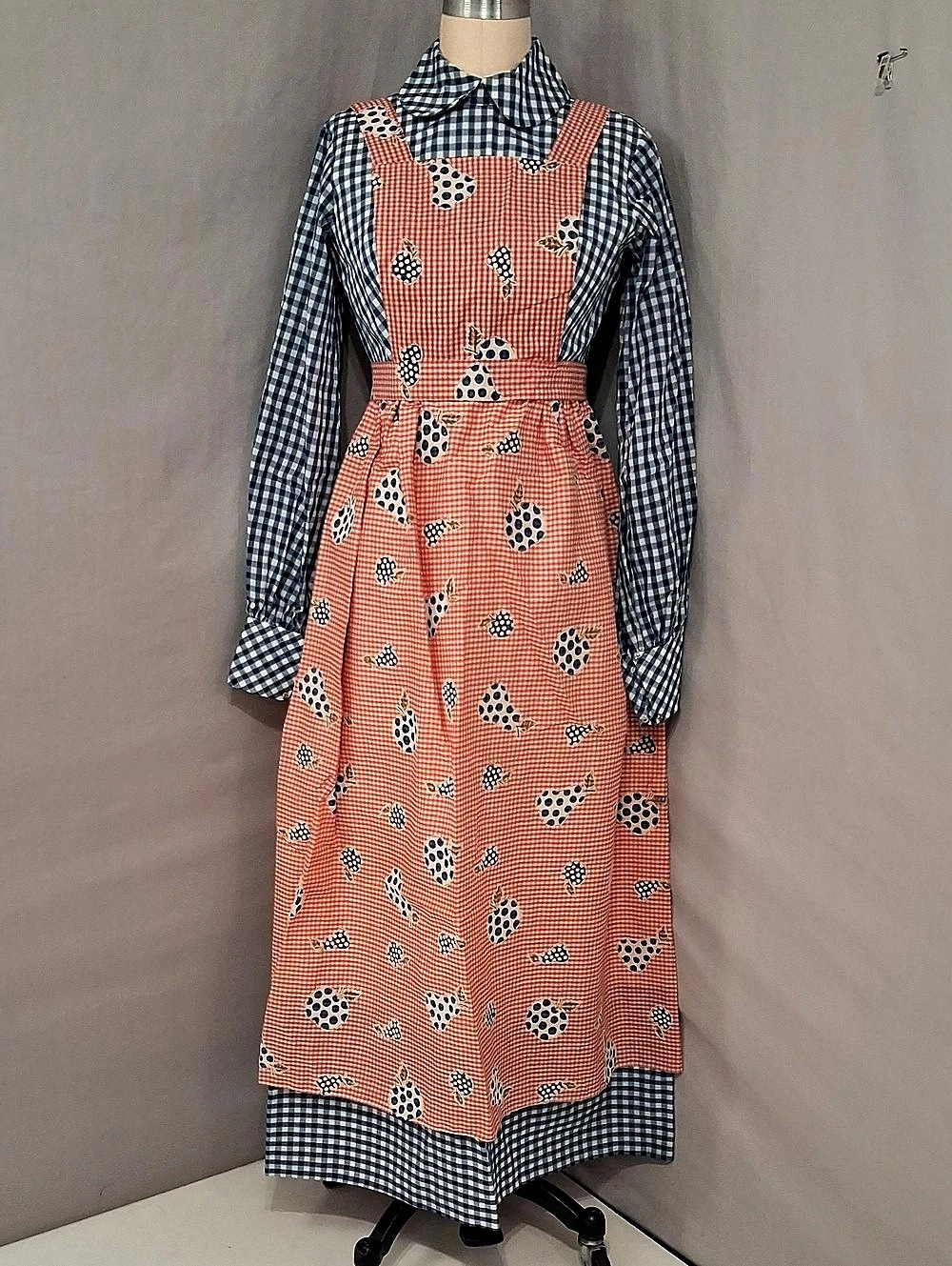 None Gingham Midi Pinafore Dress Size 10